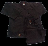 KARATE UNIFORM 8 OZ DRILLED BLACK