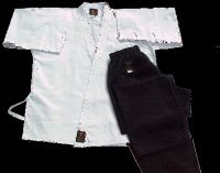 KARATE UNIFORM WHITE JACKET +BLACK TROUSER