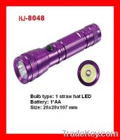 1 straw hat LED aluminum flashlight HJ-8048