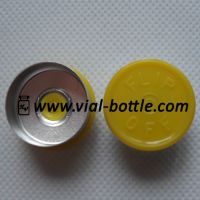 Sell glass vial tops, flip off tops with logo