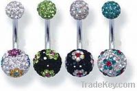 Sell double jeweled Navel Rings