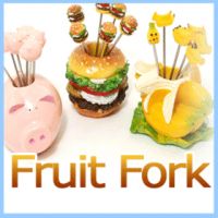 Sell Cute Hamburg Shape Mini Stainless Steel Fruit Fork Set 6Pcs