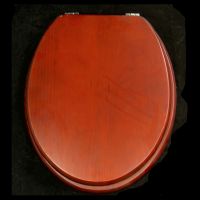 Sell Mahogany Finish Chrome Plated Solid Wood Toilet Seat
