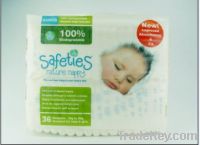 SELL HUAMANITY DESIGN SAFETIES BABY DIAPER WITH CUTE CARTOON PP TAPE.