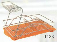 dish rack with plastic tray