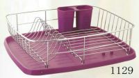 dish rack with plastic tray 1129