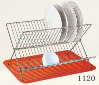 dish rack with plastic tray