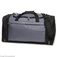 grey travel duffle bag