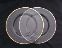 Wedding Gold and Silver Rim Glass Charger Plates, Wholesale Price and Good Quality!