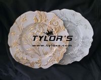 Gold and Silver Vanessa Wedding Glass Charger Plates, Wholesale Price and Good Quality!