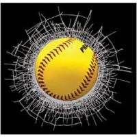3D shatter baseball static cling