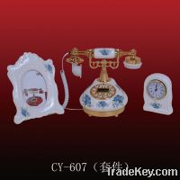 Sell antique telephone, wall clock, ceramic telephone