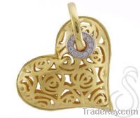 18k gold plated pendant heart shape