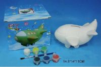 Sell DIY  ceramic  plane shape coin bank