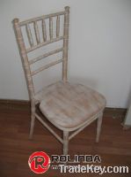 Rental limewashed Wood Stacking Chiavari Chair