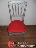 Silver Wood Castle Stacking Chair