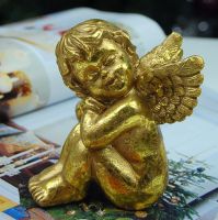 Sell Resin Sitting Angel with Gold foil