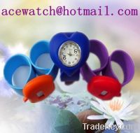 Sell silicone watch silica gel wristwatches slap band watch gift