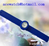 Sell hot silicone watch silica gel wristwatches slap band watch