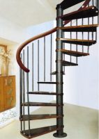 stainless steel and wooden staircase