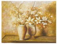 Handmade Oil Paintings-white flower in the pot