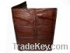 Genuine Belly Crocodile Leather Wallet in Dark Brown Crocodile Leather