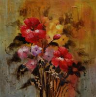 Sell abstract flower oil painting