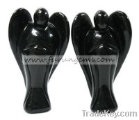 Sell black obsidian carved angels