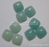 Sell chinese blue amazonite cushion square cabochons 12x12mm