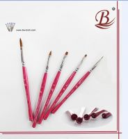 supply pink wood handle with diamond 3D nail brush