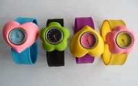 New Heart Shapped Silicone Slap Watches/silicone sport watch