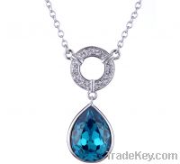 Sell drop pendant necklace jewellery white gold with CZ crystal