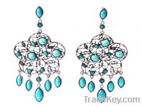 Sell large chandelier girl earrings silver