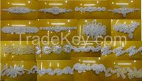 Crystal Applique Lace Trimming Beaded Pearl Decorative for Wedding Dress