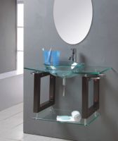 Sell portable wash basin/glass sinks bathroom/glass curio cabinet TB06