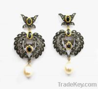 VICTORIAN CREATED STONE EARRINGS