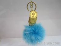 pendant with feather ball green