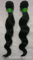 Sell Large Stock Virgin Brazilian Hair Weft Loose wave 14"inch