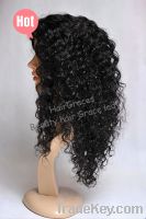 100% Virgin Human Hair FULL LACE WIG Deep curly wig