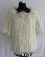 Sell knit rabbit fur and Raccoon fur cape