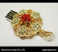 sell promotion gift flower jewelry usb drive necklace