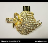 Sell gold plated leaf shape  jewelry usb flash memory