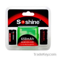 Sell Soshine Li-Ion 16340 RCR123 650mAh 3.0V Battery