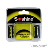 Sell Soshine Li-Ion RCR123 700mAh 3.7V Protected Battery