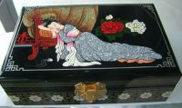 Sell wood peony lacquerwork jewelry box