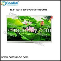 10.1 inch 1024x600 TFT LCD MODULE CT101BQU05, optional with resistive and capacitve touchscreen