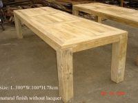 Reclaimed wood dining table;