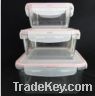 Sell Square glass food container with PP lid