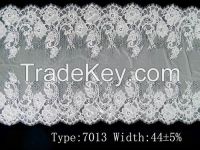 Hot Sale : 44 cm white and black good quality double rose edge lace trim for dress