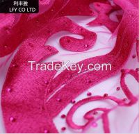 Hot pink bridal dress french lace 100% polyester Discounted prices